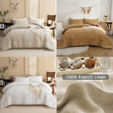 3pcs 100% Natural Linen Duvet Cover Soft And Comfortable Breathable Bedding Set