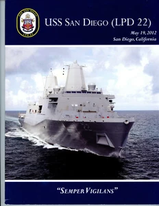 USS San Diego LPD 22 ORIGINAL Commissioning Program 2012 U S Navy Plank Owners - Bild 1 von 1