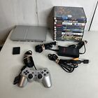 PlayStation 2 Slim Silver Console Bundle OEM Controller PS2 SCPH-79001 12 Games