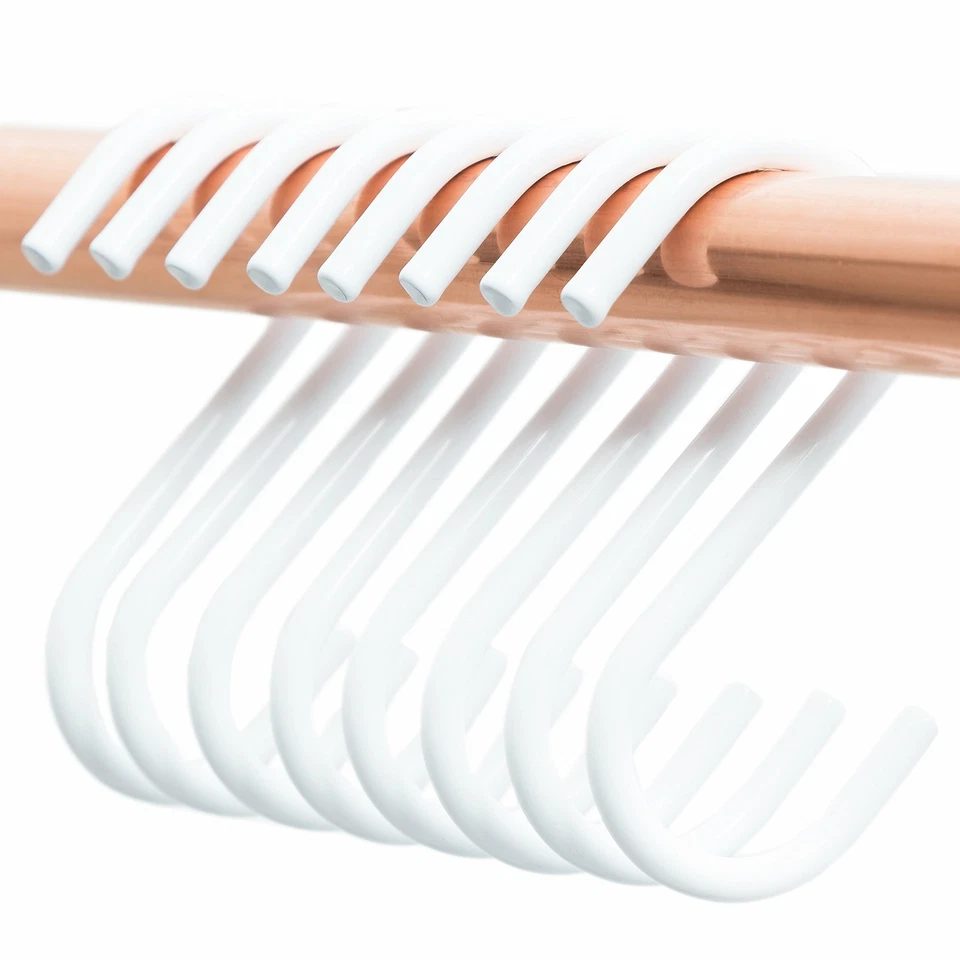 Ganci a S in Bianco in metallo Stabile - 8 pezzi (d5B) - Immagine 1 di 1