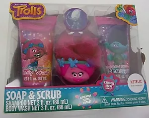 DreamWorks Troll Soap & Scrub Bath Set Kids Poppy Guy Boy Girl Shampoo Body Wash - Picture 1 of 5