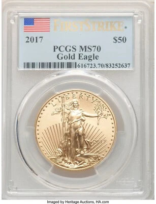 2017 1 oz $50 American Gold Eagle FirstStrike® PCGS MS70 - Image 1 of 4