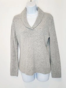 Fenn Wright Manson Sweater MEDIUM Gray Angora Lambswool Blend Collared V-Neck - Picture 1 of 7