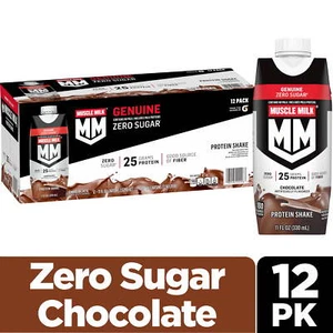 Muscle Milk Genuine Protein Shake, Chocolate, 11 fl oz Carton, 12 Pk - Picture 1 of 9