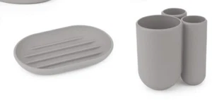 Umbra 023271-918 Touch 5 Zoll breit ABS Kunststoff Seifen- und Zahnbürstenhalter grau Set - Bild 1 von 11