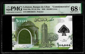 LEBANON - PICK 99a - 100000 LIVRES - 2020 - PMG GEM UNC 68 EPQ - COMMEMORATIVE - Picture 1 of 1