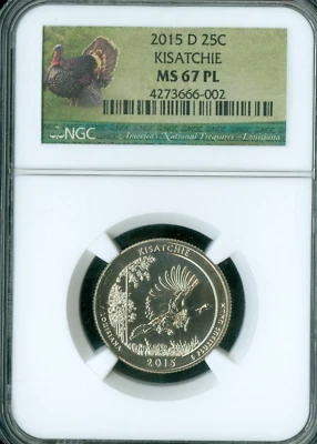 2015 D KISATCHIE PARKS QUARTER NGC MS67 PL   * - Image 1 of 2