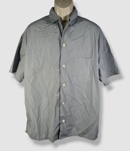 Camicia pigiama sexy Alexander McQueen da uomo grigia maniche corte $770 taglia 15+