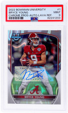 2022 Bowman Chrome University #1 Bryce Young Auto Lava Refractor /199 PSA 9