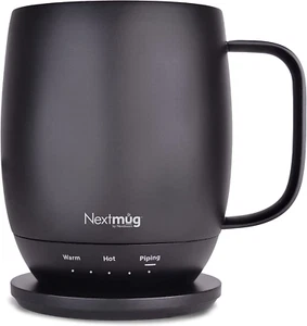 Nextmug - Temperature-Controlled, Self-Heating Coffee Mug (Black - 14 Oz.) - Picture 1 of 12