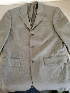 Oscar De La Renta Sport Coat Mens Sz 40 R Jacket Blazer Houndstooth Wool - Picture 1 of 9