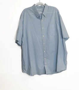 Camisa Saddlebred Talla 3X Azul Manga Corta Con Botones Calce Clásico Patte a Cuadros - Imagen 1 de 8
