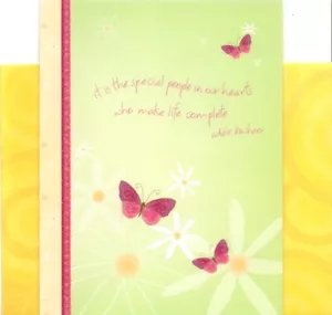 Happy Birthday Pink Butterfly Butterflies White Daisy Leanin' Tree Greeting Card - Picture 1 of 3