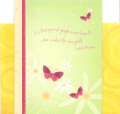 Happy Birthday Pink Butterfly Butterflies White Daisy Leanin' Tree Greeting Card - Image 1 of 3