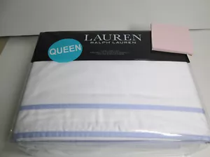Nuevo conjunto de sábanas Lauren Ralph Lauren Spencer borde satén reina maíz azul - Imagen 1 de 7