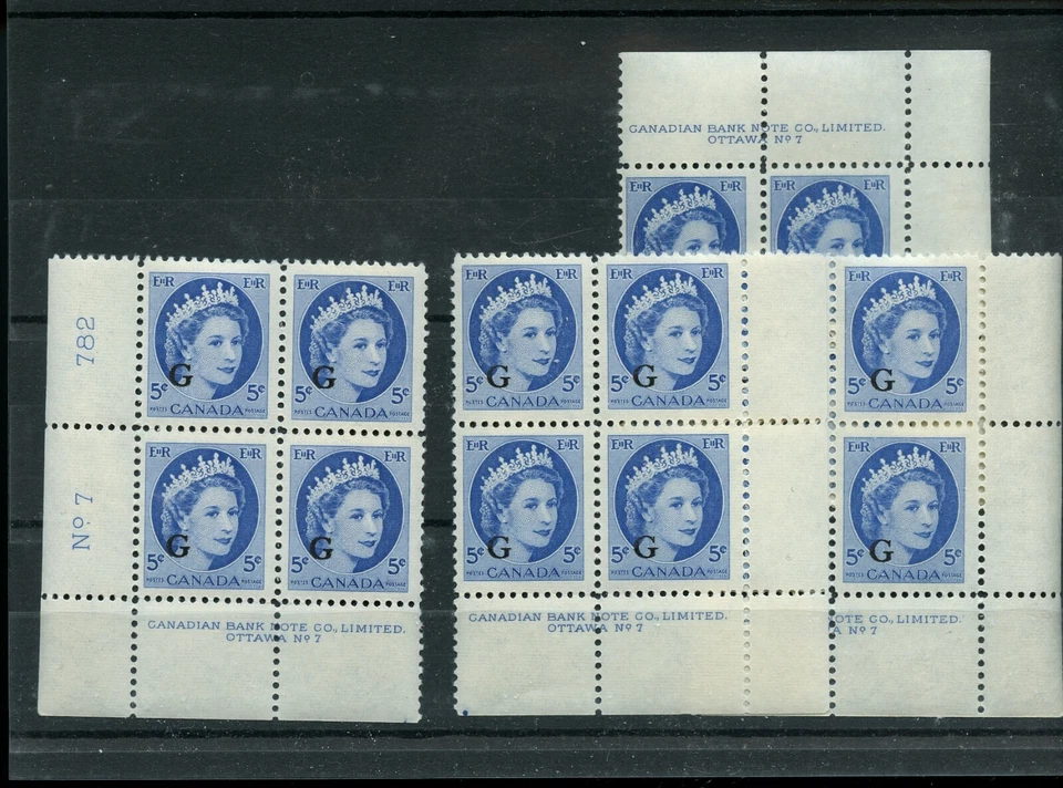 Placa WILDING O44 G sobreimpresión negra #7 en estado bastante bueno MNH Cat $6ea RAMDOM PICK 1 sellos Canadá Foto 1 de 1