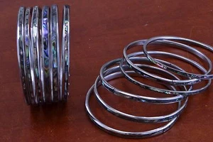 12 STÜCK ABALONE MUSCHEL EDELSTAHL ARMREIF ARMBAND 1/8 - Bild 1 von 1