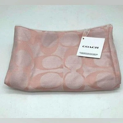 NUEVO Coach Diseñador Rectangular Bufanda Estola Multifuncional Firma Rosa Nuevo con Etiquetas Foto 1 de 4