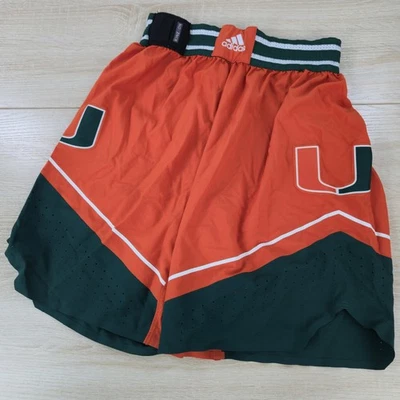PLAYER ISSUED Men's M Adidas NCAA Miami Hurricanes Drawstring Basketball Shorts - Image 1 of 4