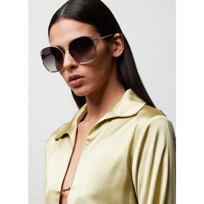 Gafas de sol MIU MIU MU 52WS ZVN5D1 gris dorado pálido lentes degradadas para mujer AUTÉNTICAS Foto 1 de 4