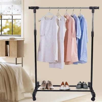 Kleiderständer Schwerlast Garderobenständer auf rollen Verstellbar Kleiderstange - Bild 1 von 4