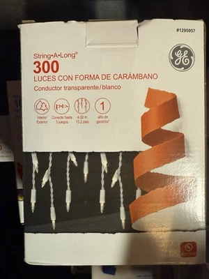 GE Icicle 300 Count Clear Christmas String Lights Indoor Outdoor - Image 1 of 2
