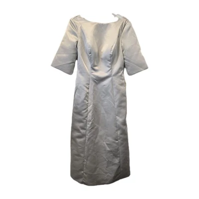 New LanTing Bride Ivory Silver Reception Wedding Dress Modest Pinup Retro Sz 10 - Image 1 of 4