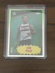 2025 WWE Topps Chrome 1985 Throwback Refractor Green /99 CM Punk - Picture 1 of 2