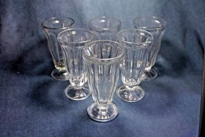 6 Vintage Milchshake Eisbecher Glas 10oz Eis Float Soda + 3 5oz Gläser - Bild 1 von 8