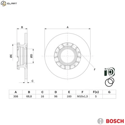 2x BRAKE DISC 0 986 479 F62 FOR FORD TRANSIT/V363/Bus/Platform/Chassis/Van 2.2L - Image 1 of 4