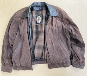 Chaqueta de Cuero De Colección Solo Miembros Abrigo Bombardero Marrón Cuero de Calidad Años 80 Para Hombre’s XL - Imagen 1 de 17