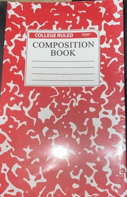 Lot of 10 Red Color Thin Composition Book College Ruled 7/20" 30 Sheets - Image 1 of 2