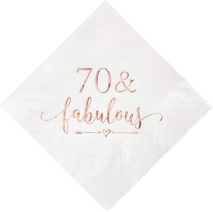 Crisky 70 und Fabulous Cocktail Servietten Rose 50 Stück (1er Pack), Rosegold - Bild 1 von 5