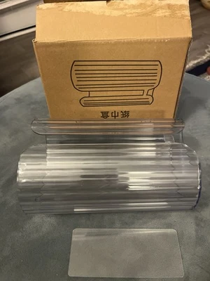 Caja de pañuelos cubierta lona de plástico transparente caja de pañuelos con pegatina de pared nueva Foto 1 de 4