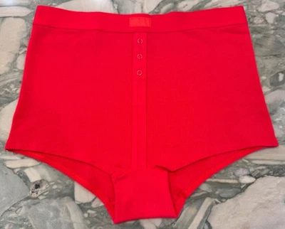 Новый Victoria Secret розовый высокая талия шорты Boyshort - вафли - красный перец - XL - Изображение 1 из 2