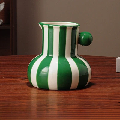Полосатая ваза элегантная для дома современная цветочная ваза уникальный центральный элемент для стола - Изображение 1 из 4
