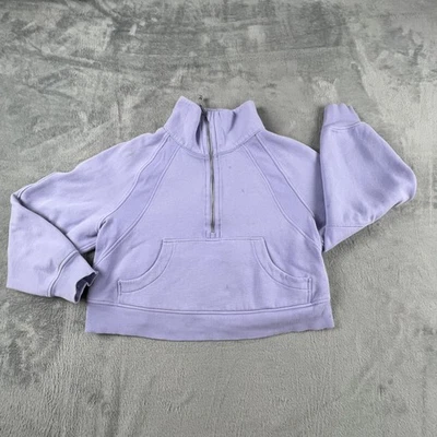 Lululemon Sweatshirt Womens M/L Purple Scuba Half Zip Hoodie Thumbholes - Image 1 of 4