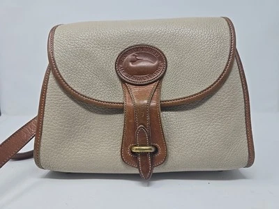 Dooney & Bourke Essex All Weather Ivory Leather w/ Tan Crossbody Bag - Image 1 of 4