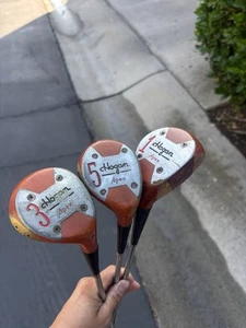 Vintage Ben Hogan Apex Persimmon Woods Driver 3 & 5 Wood Steel Shafts - Picture 1 of 7
