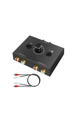 1 In 2 Out / 2 In 1 Out RCA Stereo Audio Switch Bi-Directional Audio Switcher - Image 1 of 4