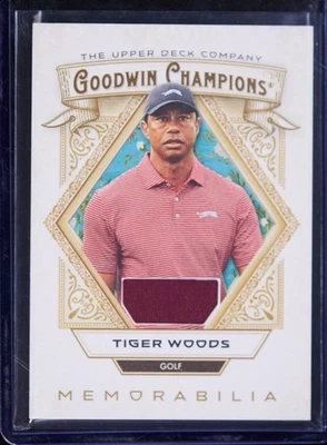 Tarjeta de parche de golf Tiger Woods 2025 UD Goodwin Champions usada real Foto 1 de 2