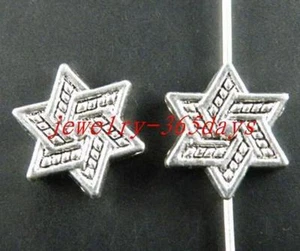 100pcs Tibetan Silver Nice 6 pointed star beads Spacers 13x3.5mm ZN3603 - Picture 1 of 1