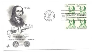 1279 1 1/4c Gallatin ArtCraft U/A Block of 4, FDC - Picture 1 of 1