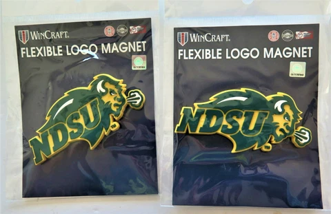 LOT OF TWO (2) NORTH DAKOTA STATE BISON, FLEXIBLE MAGNETS FROM WINCRAFT Cover