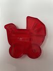 Vintage HRM Design Red Plastic Cookie Cutter - Baby Carriage