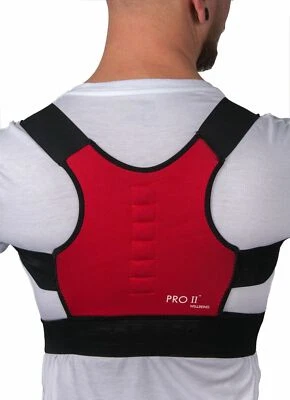 Pro11 Wellbeing Medical Grade Magnetic Bad Posture Corrector Support Brace (RED)