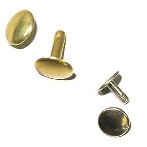 Remaches de doble tapa 11 mm tapa 12 mm poste paquete de 100 níquel - Imagen 1 de 3