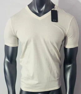 Neu Armani Exchange Herren Slim Fit V-Ausschnitt Uni Kurzarm Hemd - Bild 1 von 4