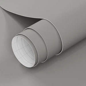 19ft Vinyl Solid Grey Matte Wallpaper Self-Adhesive Shelf Liner Peel and Stick - Picture 1 of 12