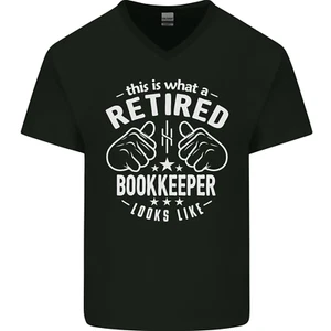 Un Comptable Retraité Semble Comme Un T-Shirt En Coton À Col En V Pour Hommes - Picture 1 of 37